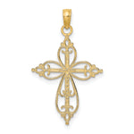 14K W/ Rhodium Beaded Cross Charm