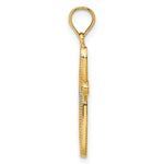 14K w/ Rhodium Filigree and Milgrain Cross Charm
