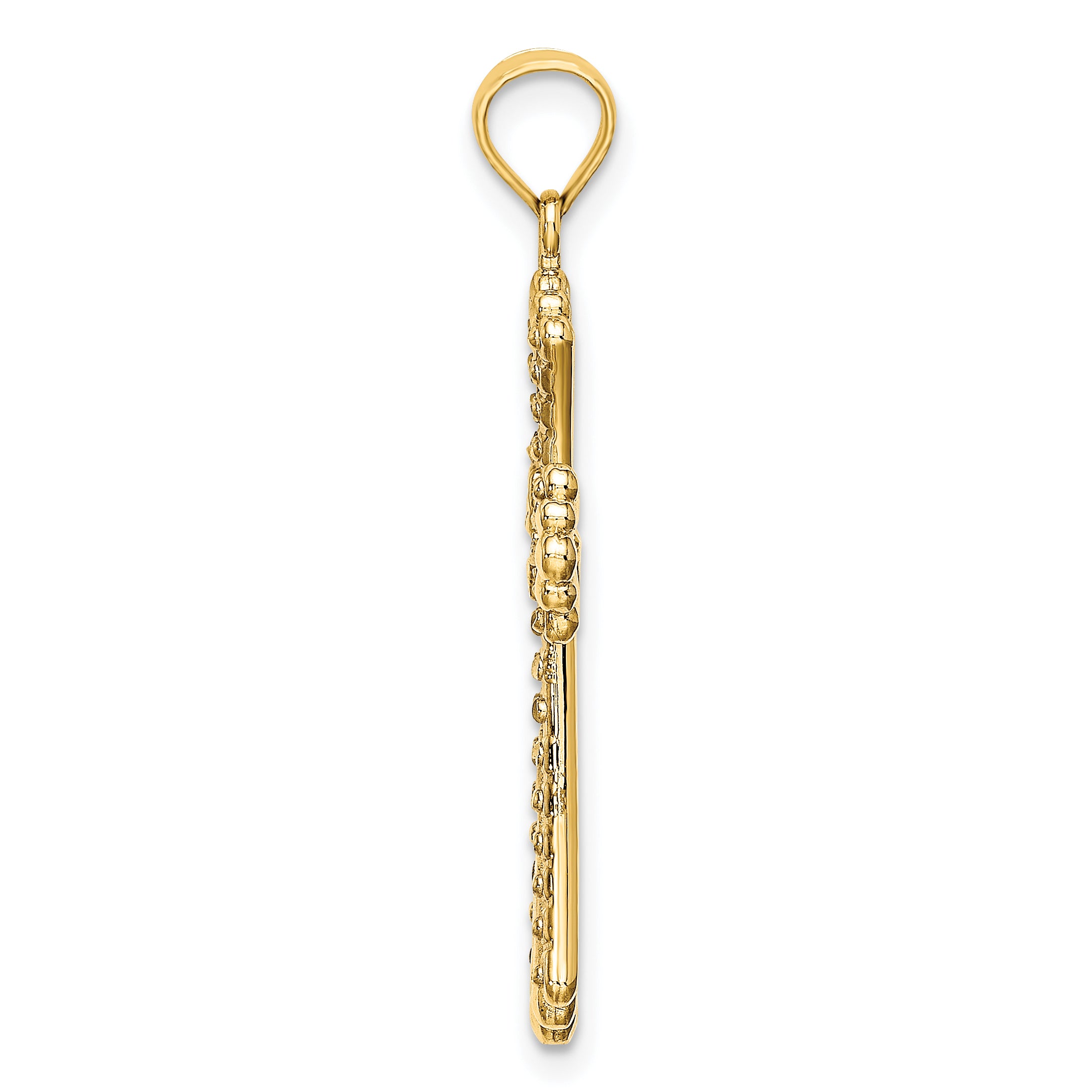 14K w/Rhodium and D/C Reversible Cross Charm