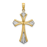 14K w/Rhodium and D/C Reversible Cross Charm