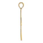 14K W/ Rhodium D/C and Cut-Out Cross Charm