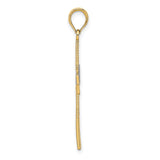 14K W/ Rhodium D/C and Cut-Out Cross Charm