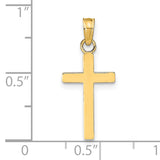 14k Polished Cross Pendant