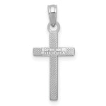 14k White Gold Polished Cross Pendant