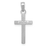 14k White Gold Polished Cross Pendant