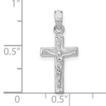 14k White Gold Crucifix Pendant