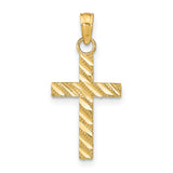 14k D/C Cross Pendant