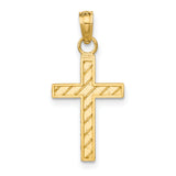 14k D/C Cross Pendant