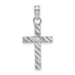 14k White Gold D/C Cross Pendant