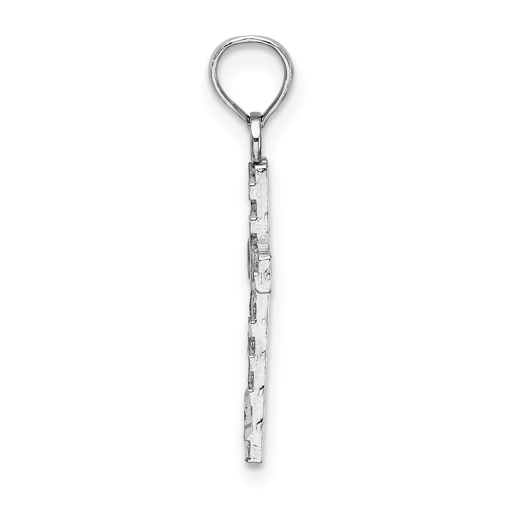 14k White Gold D/C Cross Pendant