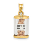14K 3-D Mustard Seeds Matthew 17  Scroll Pendant