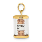 14K 3-D Mustard Seeds Matthew 17  Scroll Pendant