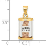 14K 3-D Mustard Seeds Matthew 17  Scroll Pendant