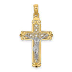 14k Two-tone Fancy Crucifix Charm