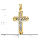 14k Two-tone Fancy Crucifix Charm