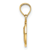 14k 10mm Engraved Angel Coin Charm