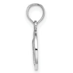 14k White Gold 10mm Engraved Angel Coin Charm