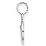 14k White Gold 10mm Engraved Angel Coin Charm