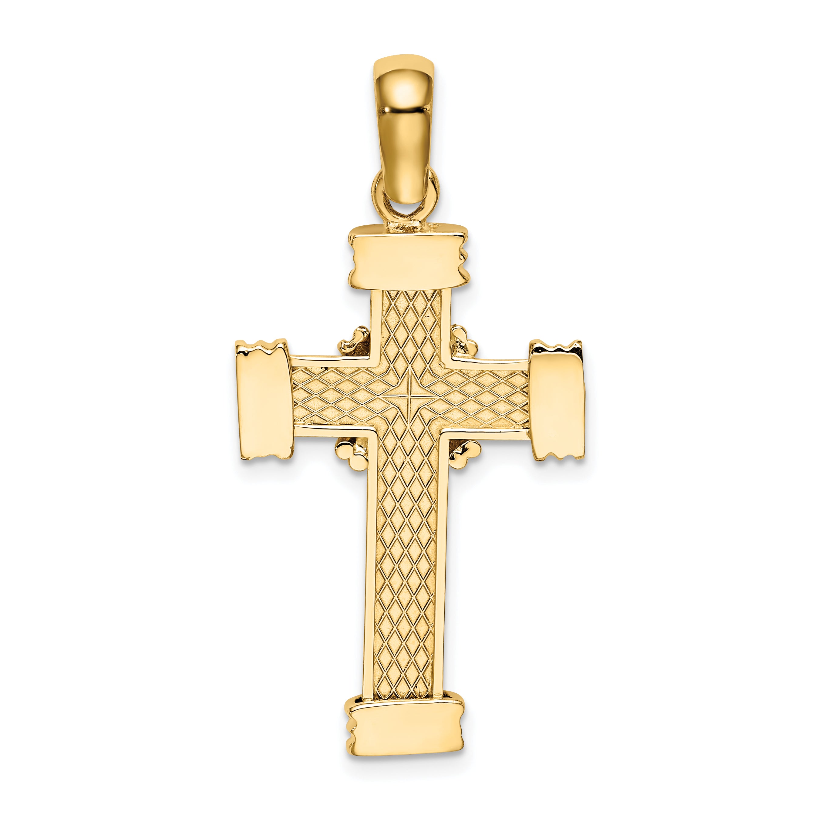 14K Polished Cross Charm