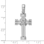14k White Gold Polished Cross Charm