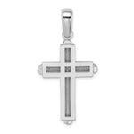 14k White Gold Beveled Cross Charm
