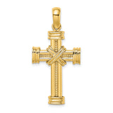 14k Polished w/ X In Center of Cross Charm