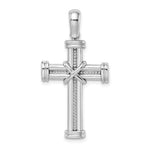 14k White Gold w/ X In Center Of Cross Charm