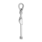14k White Gold w/ X In Center Of Cross Charm