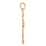 14K w/Rhodium D/C Cross w/Hearts Pendant