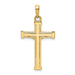 14K w/Rhodium D/C Crucifix Pendant