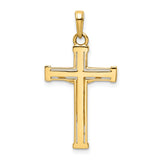 14K w/Rhodium D/C Crucifix Pendant
