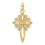 14K Polished Cross Pendant