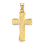 14K Polished Beaded Cross Pendant