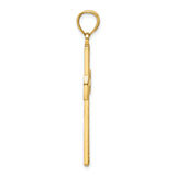14K Polished Beaded Cross Pendant