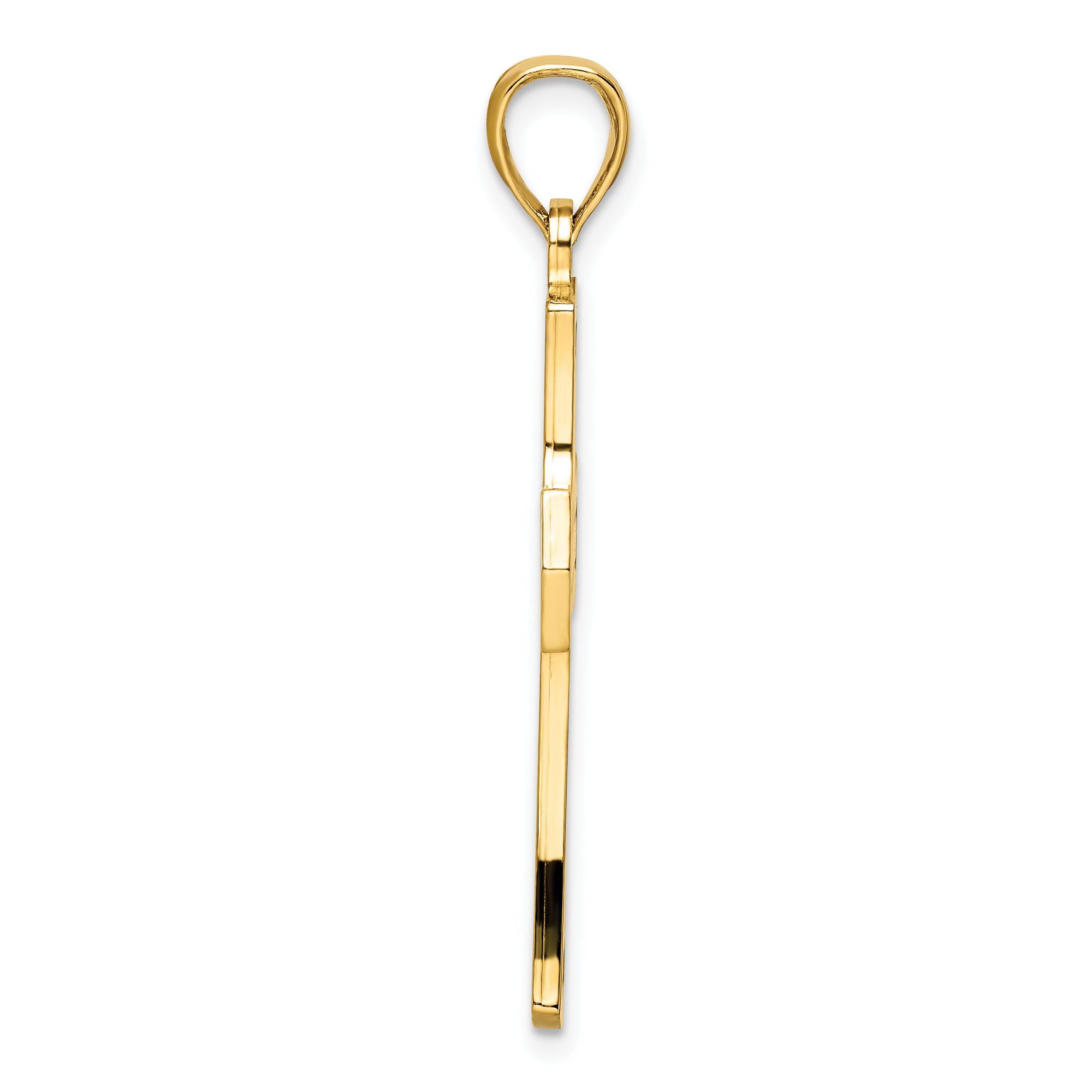 14K Polished Double Cross Pendant