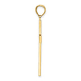 14K Polished Beaded Cross Pendant