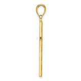 14K Polished Beaded Cross Pendant