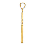 14K Polished Beaded Cross Pendant