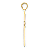 14K Polished Beaded Cross Pendant