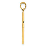 14k Beaded & Polished Double Cross Pendant