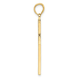 14k Beaded & Polished Double Cross Pendant