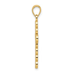 14K Polished & Beaded Circles Cross Pendant