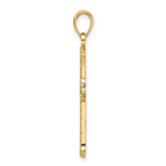 14K Polished & Textured Pointed Ends Fancy Cross Pendant