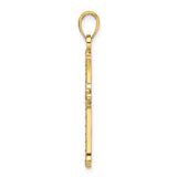 14K Polished & Textured Pointed Ends Fancy Cross Pendant