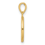 14k Polished Tree of Life Circle Pendant