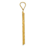 14K Polished & Textured Fancy Cross Pendant