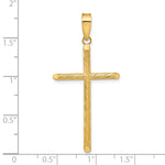 14K Polished & Textured Fancy Cross Pendant