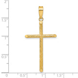 14K Polished & Textured Fancy Cross Pendant