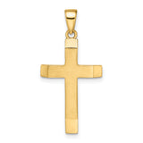 14k Satin/Polished Beveled Medium Latin Cross Pendant