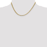 14k 3.1mm Lightweight Flat Cuban Chain